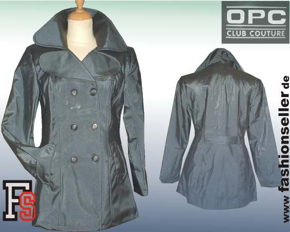 PVC- Short Coat matt- silver grey v. OPC